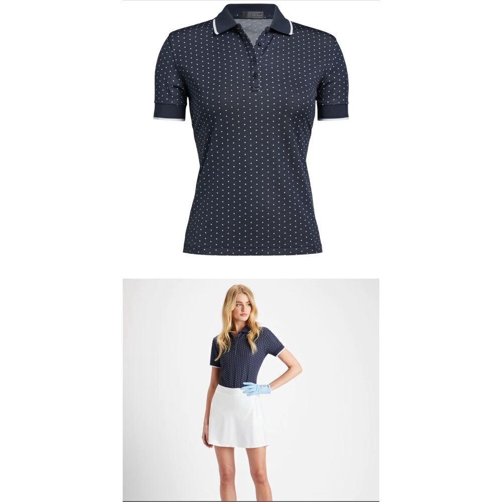 G/Fore short sleeve polka dot golf polo shirt L